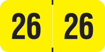 PMA Compatible "26" Yearband Labels, 1-1/2" X 3/4" - 500 per Roll