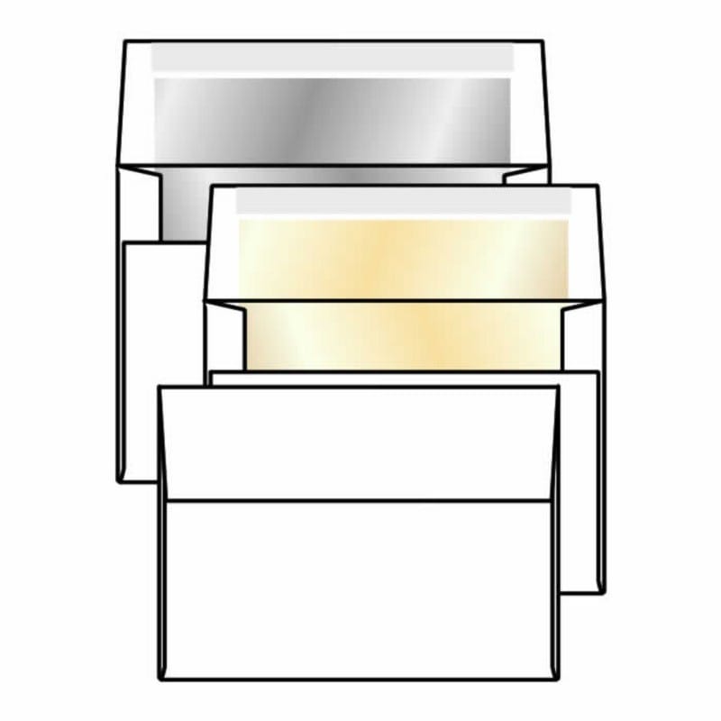 #A-6 Silver Foil-Lined Announcement Envelopes, 4-3/4" x 6-1/2", 28# Bright White (96% Bright), Square Flaps (Box of 250)