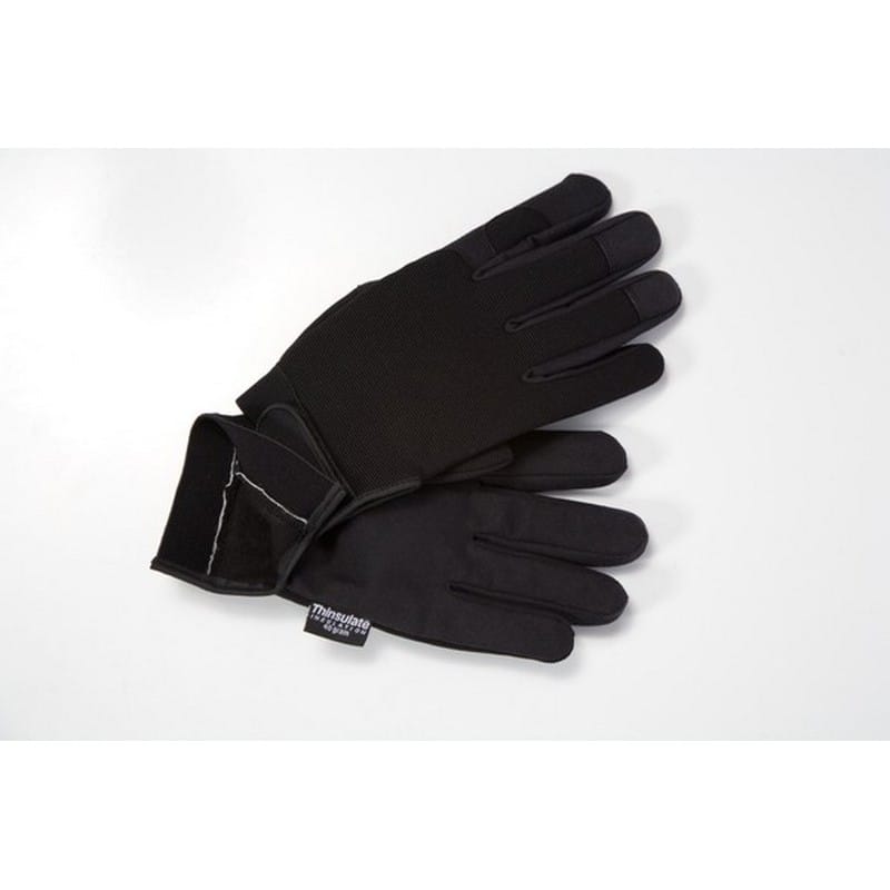 Large, Black Stretch Nylon Backed Gloves, Vibration Absorbing Palm (1 Pair) - Image 4