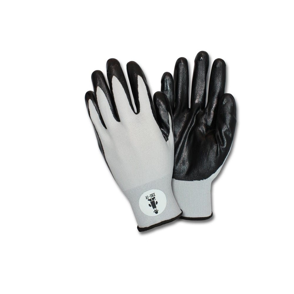 2XL, Fine Guage Nylon String Knit Gloves Coated w/Black Nitrile (6 Dozen Per Case) - Image 2