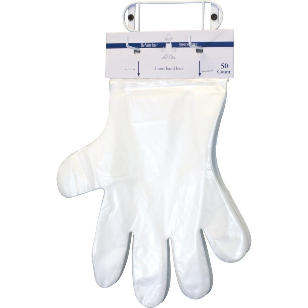 Large, Clear Polyethylene/Cast Polyethylene Embossed Glove (100 per Header, 10 Headers per Case)