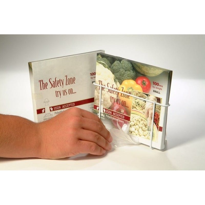 Wall Mount Disp. Rack For Box of 100 Safety Zone Polyethylene Gloves - Image 2