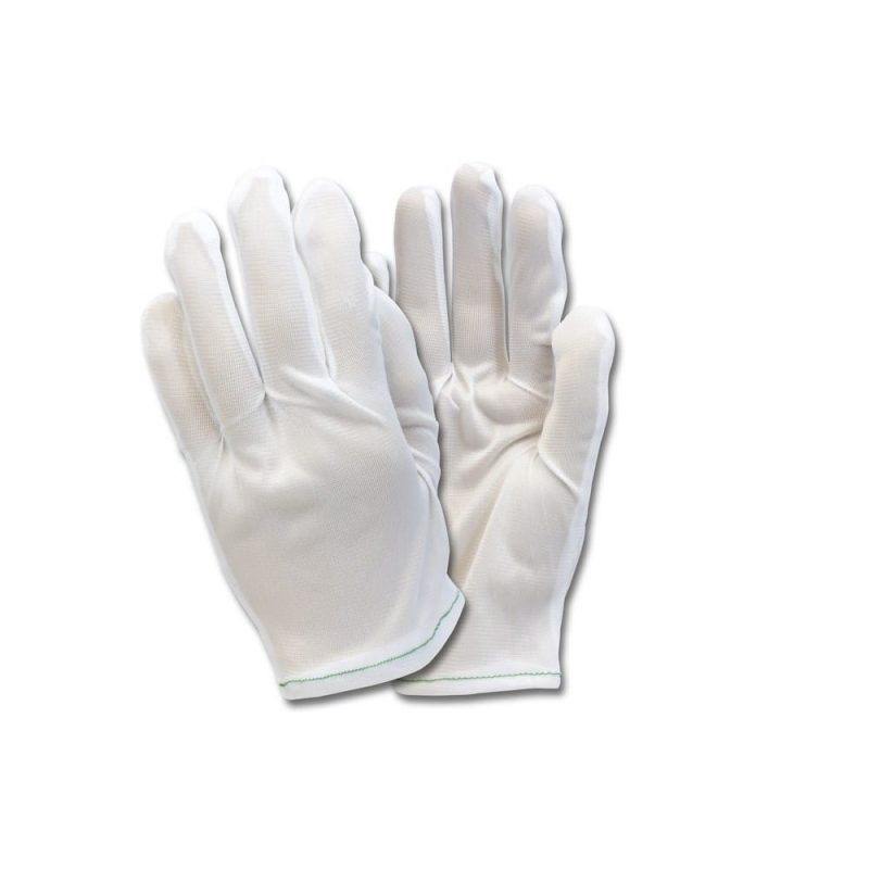 Medium, Women's White Synthetic Nylon Inspector Gloves, 40 Denier (1 Dozen)