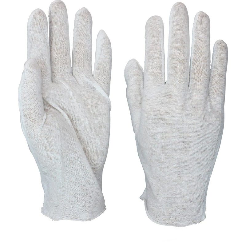 Men's Light Weight, White Inspector Gloves, 100% Cotton (1 Dozen)