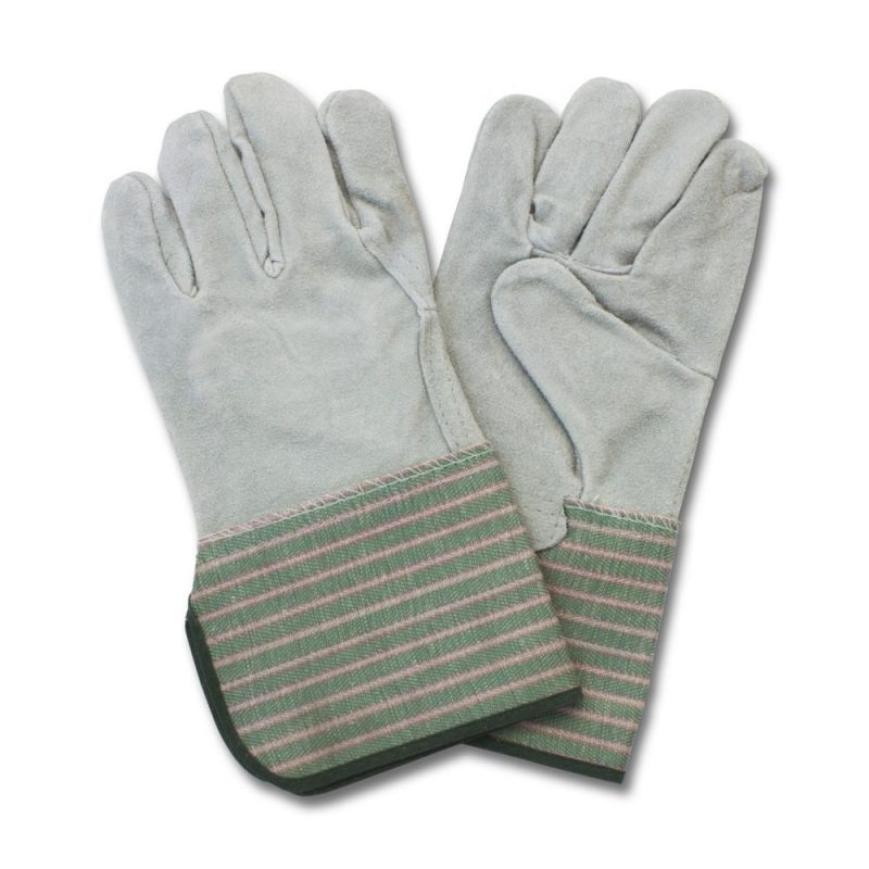 Full Leather Back Glove, 4-1/2" Rubberized Gauntlet Cuff (1 Dozen)