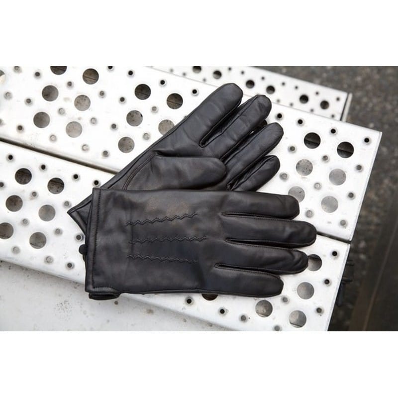 Large, Black, Soft Sheep Grain Leather Gloves, 40 Gram Thinsulate (1 Pair) - Image 2