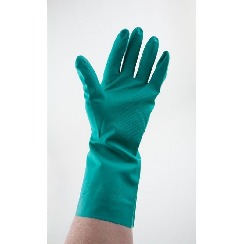 Medium, 15 Mil Green Nitrile Flock Lined Gloves (1 Dozen) - Image 3