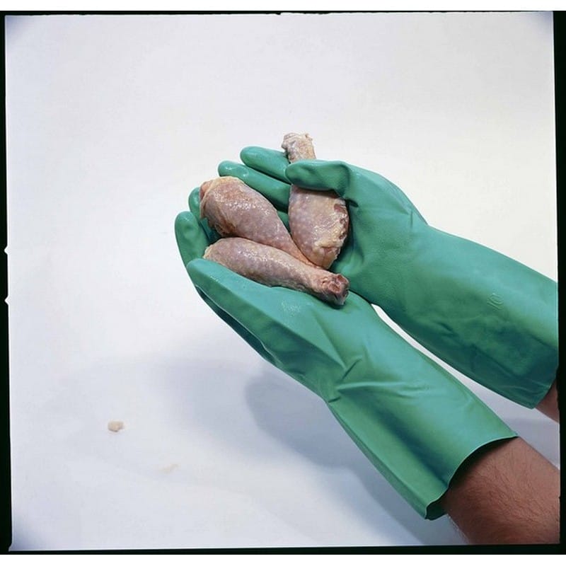 Large, 11 Mil, Green Nitrile Unlined Gloves (1 Dozen) - Image 2