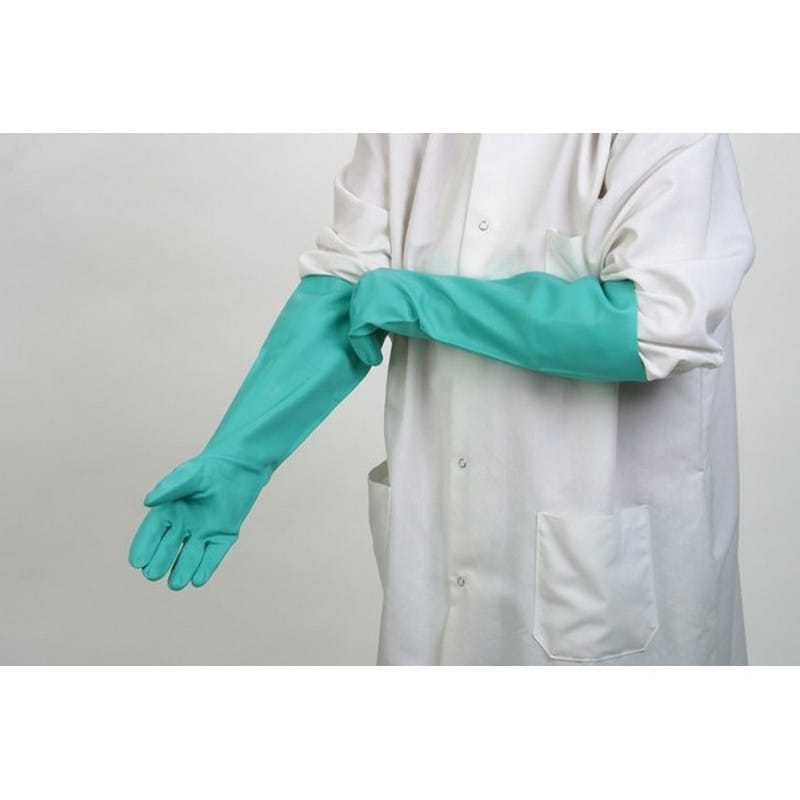 2XL, 22 Mil 18" Long Unlined Green Nitrile Gloves (3 Dozen Per Case) - Image 2