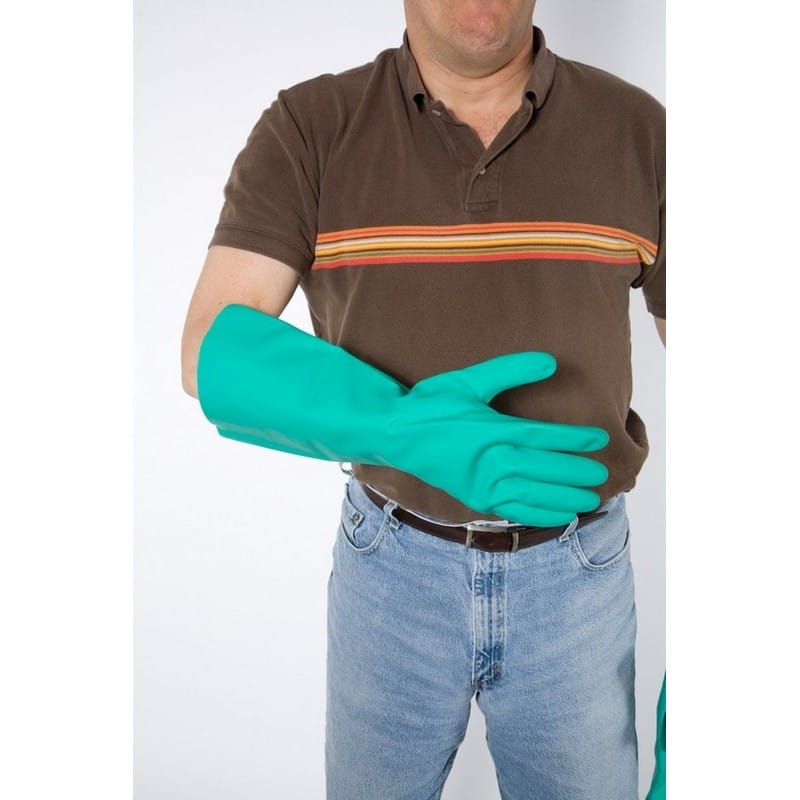 XL, 22 Mil 18" Long Unlined Green Nitrile Gloves (3 Dozen Per Case) - Image 3