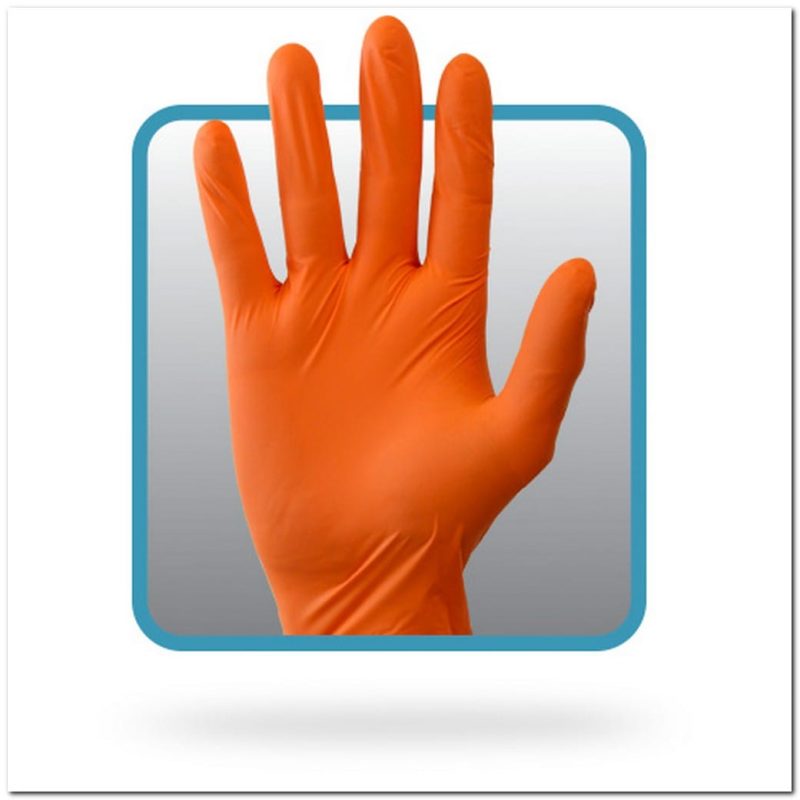 Large, 3.7 MIL, Orange Powder Free Nitrile (100 per Box, 10 Boxes per Case)
