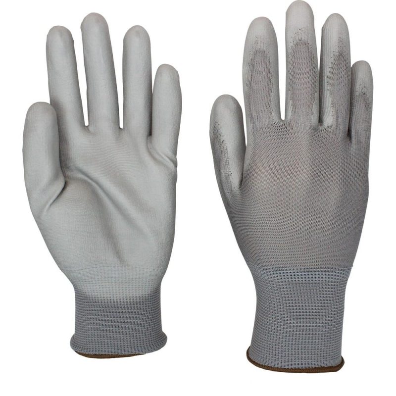 Small, Gray Nylon Glove w/Gray Polyurethane Coating (6 Dozen Per Case)