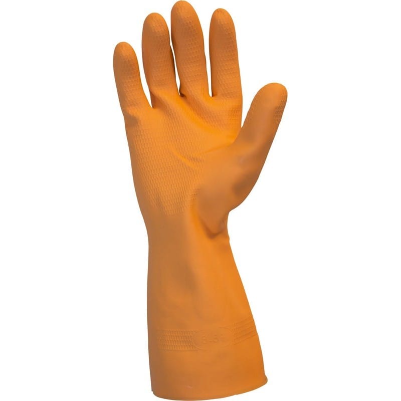 Small, Orange 28 Mil, Latex Blend Gloves (1 Dozen)