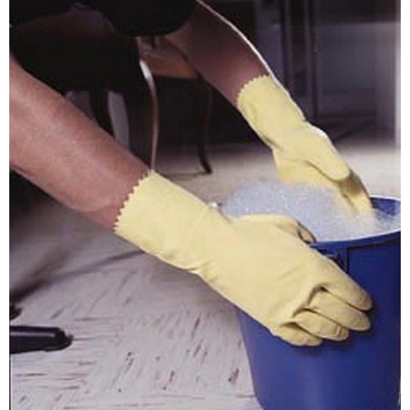 Small, Blue, 18 Mil Flock Lined Latex Gloves (1 Dozen) - Image 2