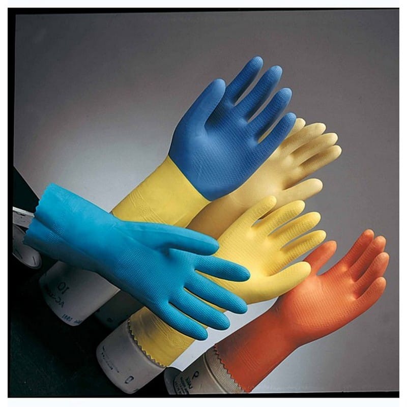Large, 18 Mil Yellow Flock Lined Latex Gloves (1 Dozen) - Image 3