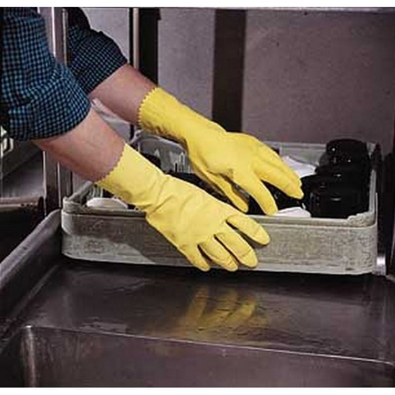 Large, 18 Mil Purple, Flock Lined Latex Gloves (1 Dozen) - Image 4
