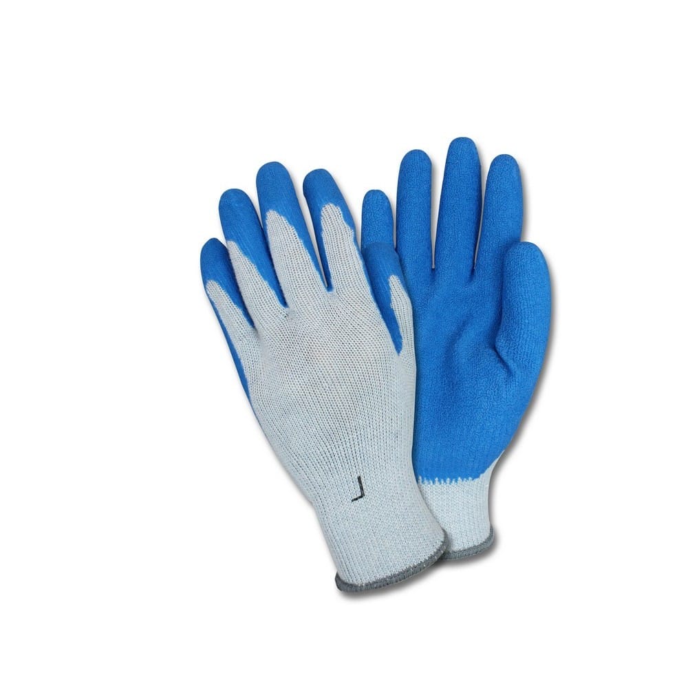 XL, Gray String Gloves, Extra Heavy Blue, Latex Coating (6 Dozen Per Case) - Image 2