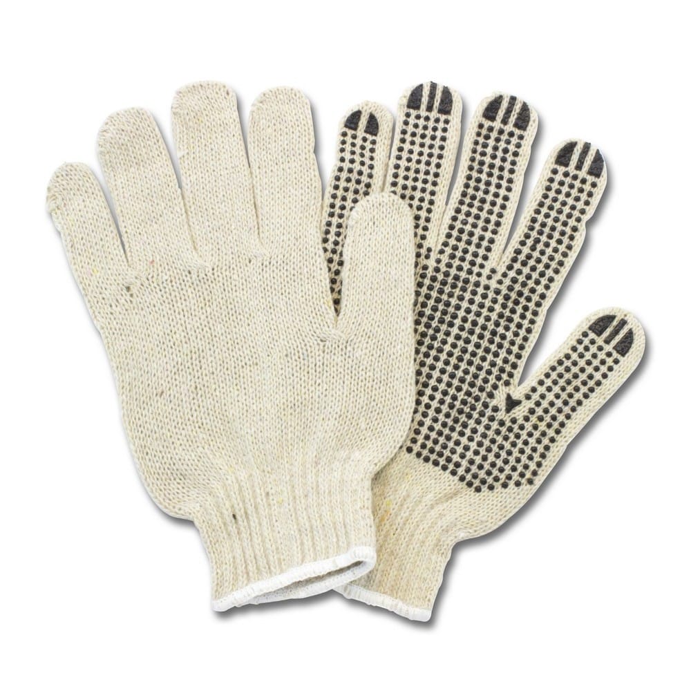 Women's, Black PVC Dotted 1 Sided Cotton Polyester String Knit (1 Dozen)