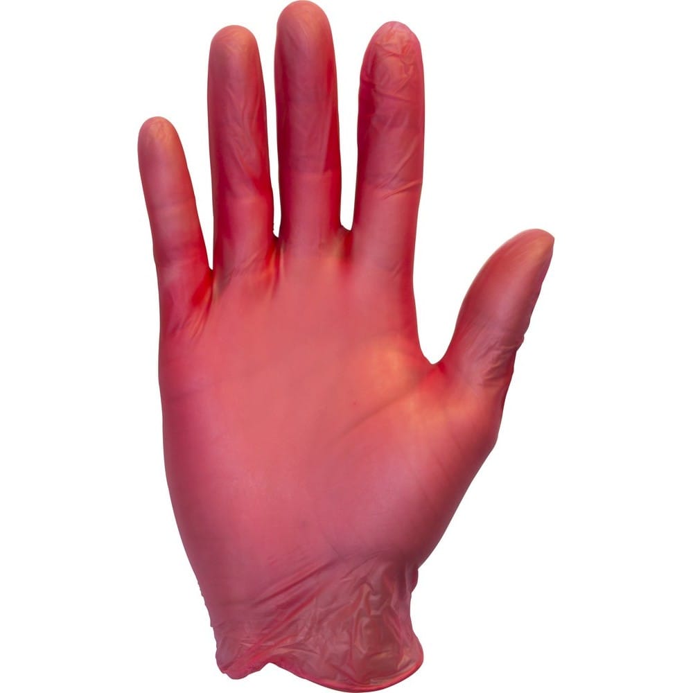 Large, Powder Free Red Vinyl Gloves, Non-Medical (100 Per Box, 10 Per Case)