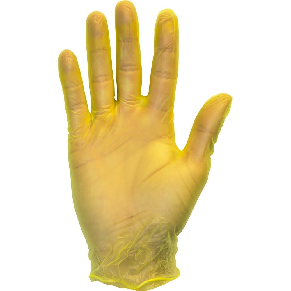 XL, Powder Free Yellow Vinyl Gloves, Non-Medical (100 Per Box, 10 Per Case)