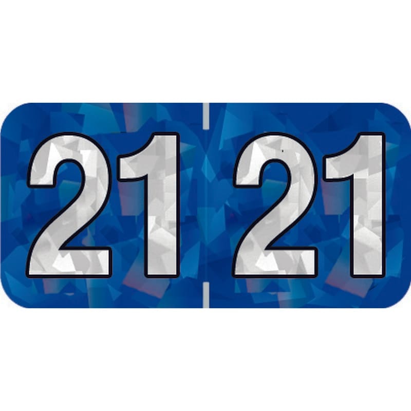 PMA Compatible "21" Yearband Labels, 1-1/2" X 3/4" - 500 per Roll