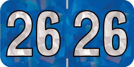 PMA Compatible "26" Yearband Labels, 1-1/2" X 3/4" - 500 per Roll