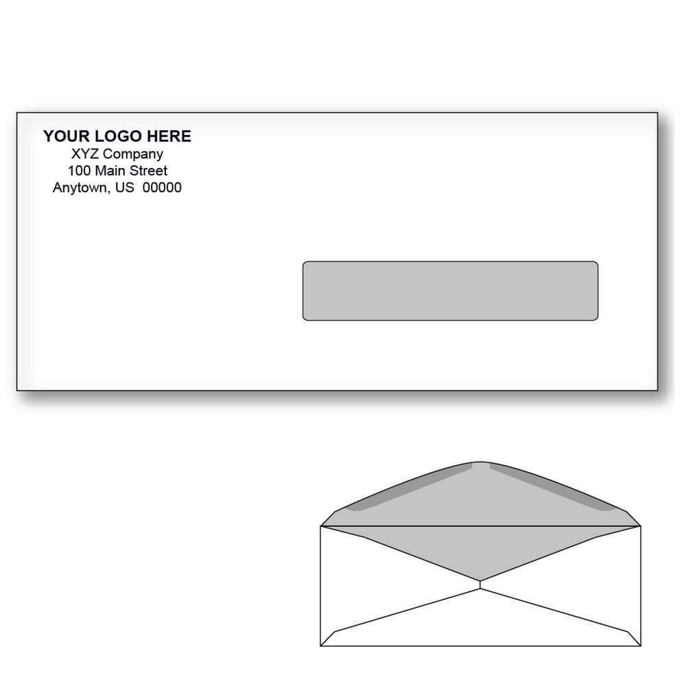 Custom Printed #10 CMS/HCFA Envelopes with Black Tint, 4-1/8" x 9-1/2" White Wove, 24 lb, Standard Flap (Box of 500)