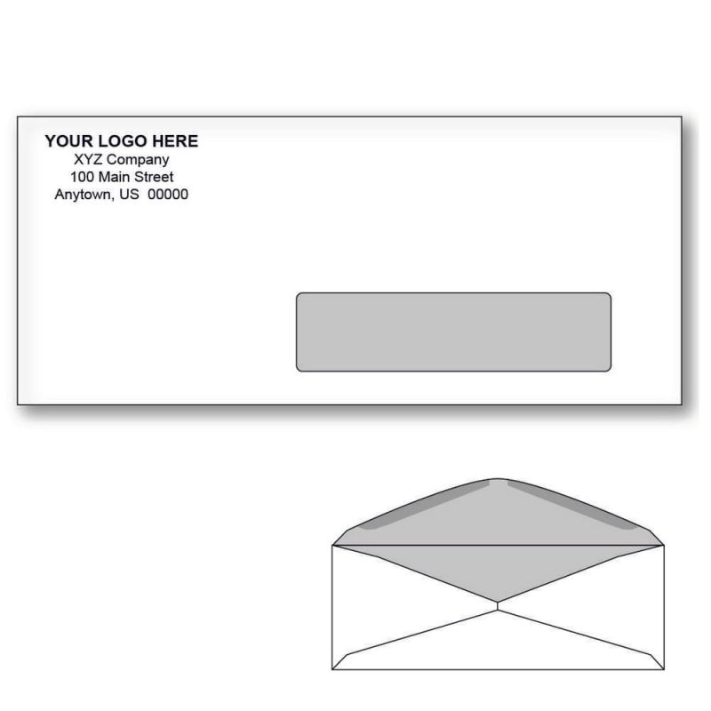 Custom Printed #10 CMS/HCFA Envelopes with Black Tint, 4-1/8" x 9-1/2" White Wove, 24 lb, Standard Flap (Box of 500)
