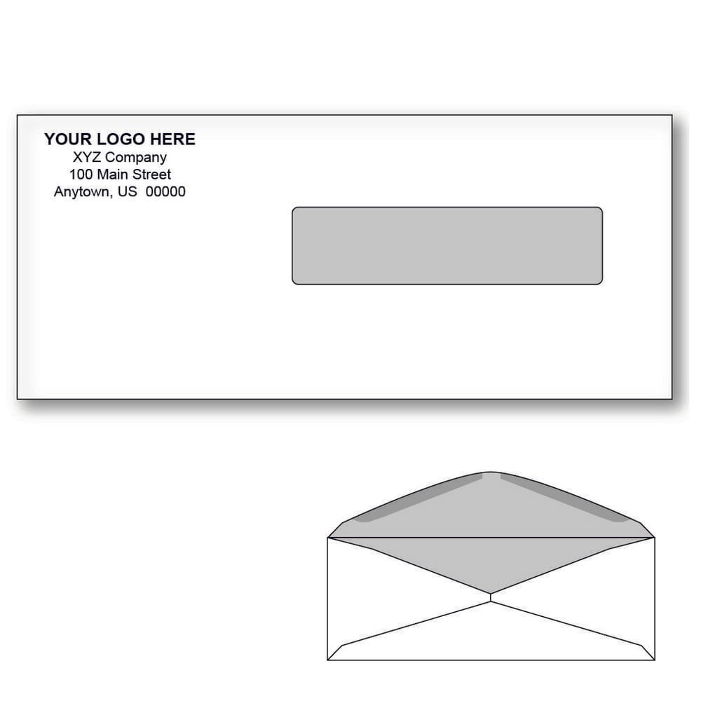 Custom Printed #10 CMS/HCFA Envelopes with Black Tint, 4-1/8" x 9-1/2" White Wove, 24 lb, Standard Flap (Box of 500)