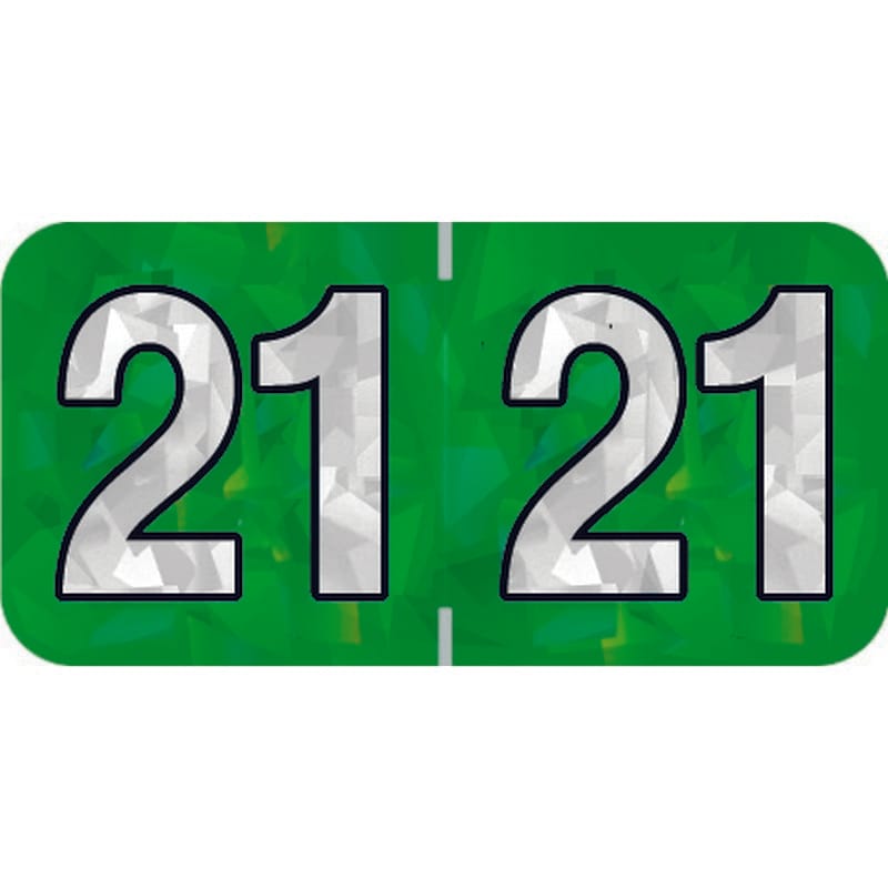 PMA Compatible "21" Yearband Labels, 1-1/2" X 3/4" - 500 per Roll