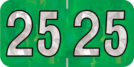 PMA Compatible "25" Yearband Labels, 1-1/2" X 3/4" - 500 per Roll