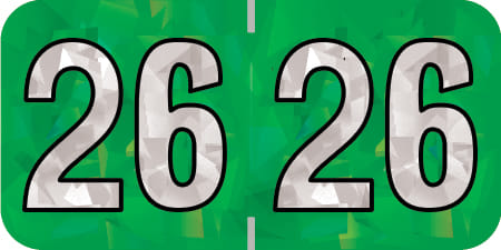 PMA Compatible "26" Yearband Labels, 1-1/2" X 3/4" - 500 per Roll