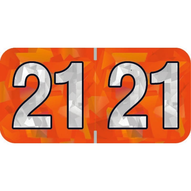 PMA Compatible "21" Yearband Labels, 1-1/2" X 3/4" - 500 per Roll