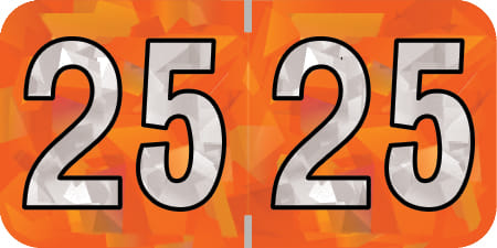 PMA Compatible "25" Yearband Labels, 1-1/2" X 3/4" - 500 per Roll