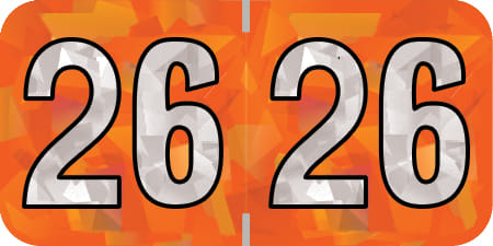 PMA Compatible "26" Yearband Labels, 1-1/2" X 3/4" - 500 per Roll