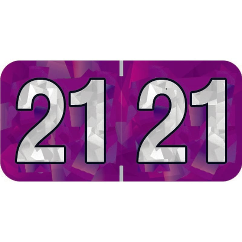 PMA Compatible "21" Yearband Labels, 1-1/2" X 3/4" - 500 per Roll