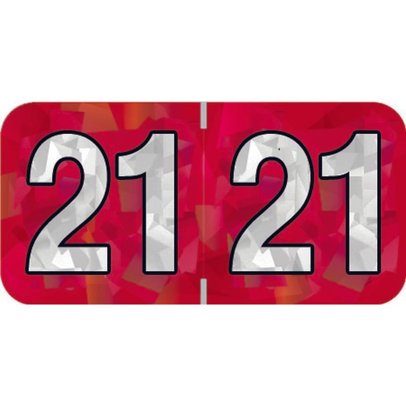 PMA Compatible "21" Yearband Labels, 1-1/2" X 3/4" - 500 per Roll