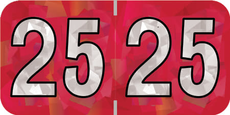 PMA Compatible "25" Yearband Labels, 1-1/2" X 3/4" - 500 per Roll