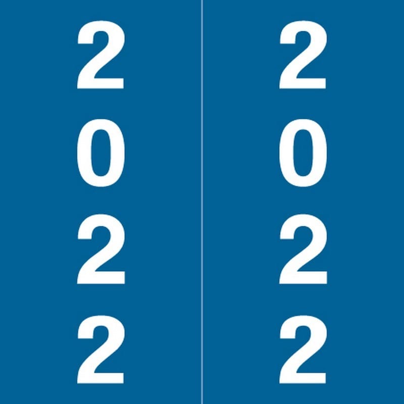 IFC CL7100 Compatible "2022" Yearband Labels, Laminated Stock 1-7/8" x 1-7/8" - 500 per Roll