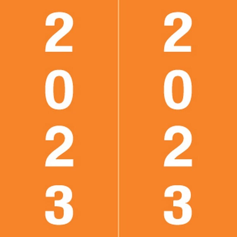 IFC CL7100 Compatible "2023" Yearband Labels, Laminated Stock 1-7/8" x 1-7/8" - 500 per Roll
