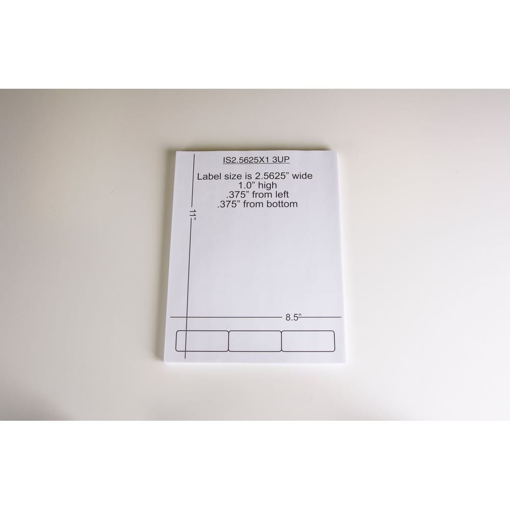 2-9/16" x 1" (2.5625" x 1") Integrated Laser Label Form Sheets, 3 Across Labels (Carton of 1500) - Image 2