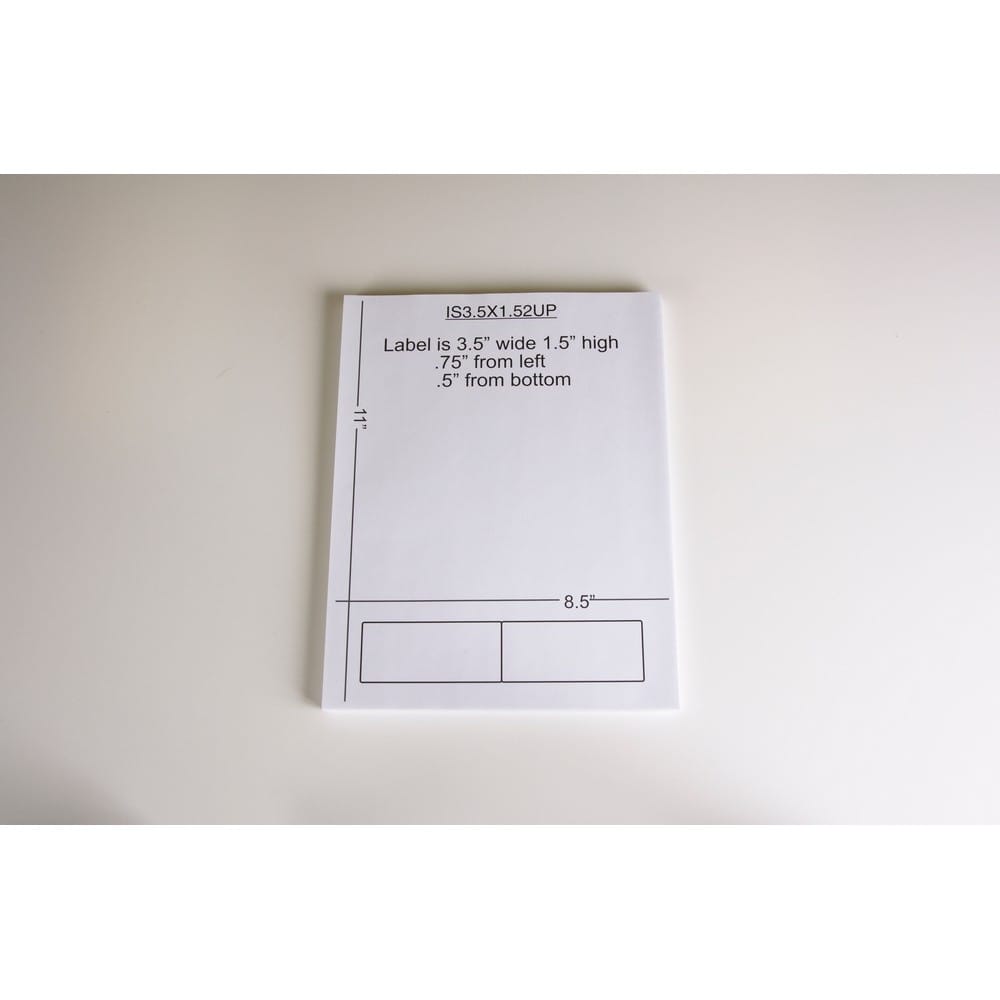 3-1/2" x 1-1/2" (3.5" x 1.5") Integrated Laser Label Form Sheets, 2 Up Labels (Carton of 1500) - Image 2