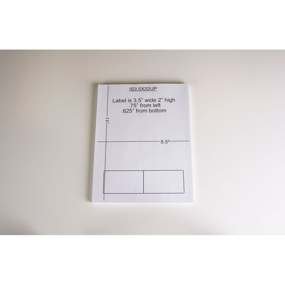 3-1/2" x 2" (3.5" x 2") Integrated Laser Label Form Sheets, 2 Up Labels (Carton of 1500) - Image 2