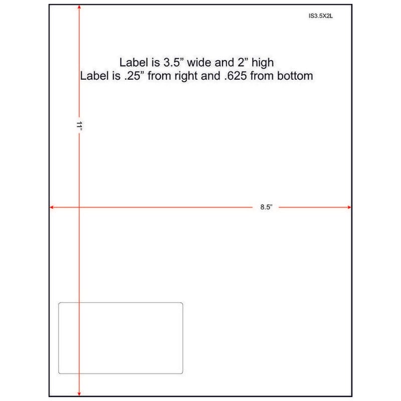 3-1/2" x 2" (3.5" x 2") Integrated Laser Label Form Sheets, 1 Label Left (Carton of 1500)