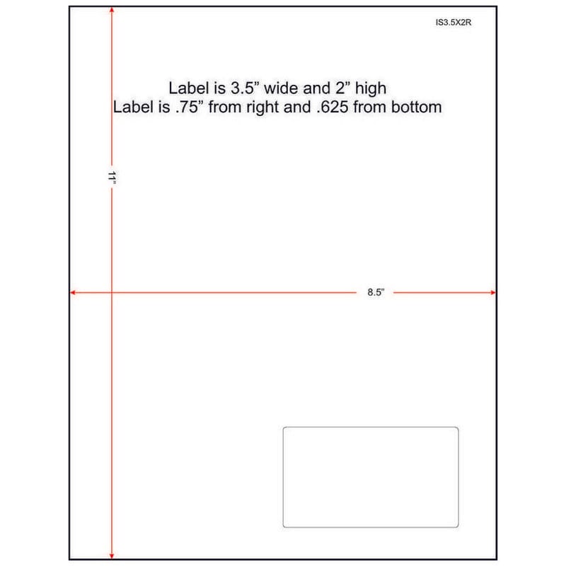 3-1/2" x 2" (3.5" x 2") Integrated Laser Label Form Sheets, 1 Label Right (Carton of 1500)