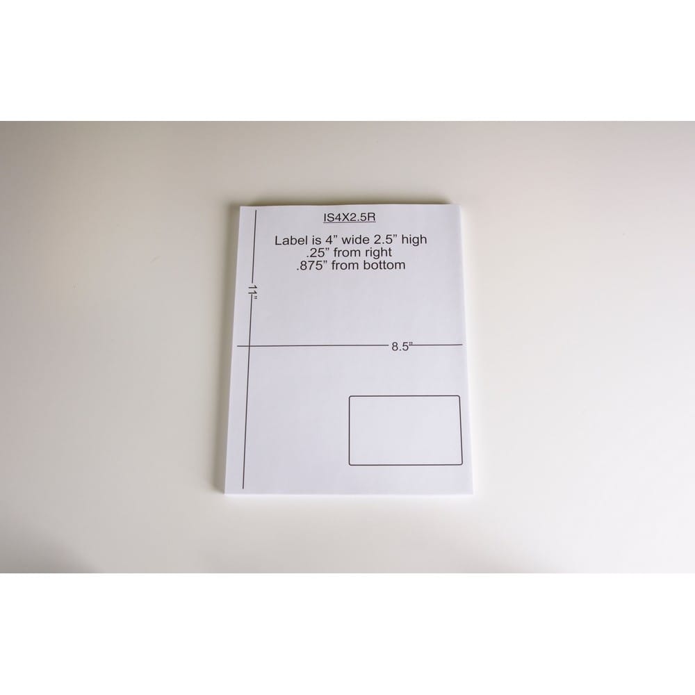 4" x 2-1/2" (4" x 2.5") Integrated Laser Label Form Sheets, 1 Label Right (Carton of 1500) - Image 2