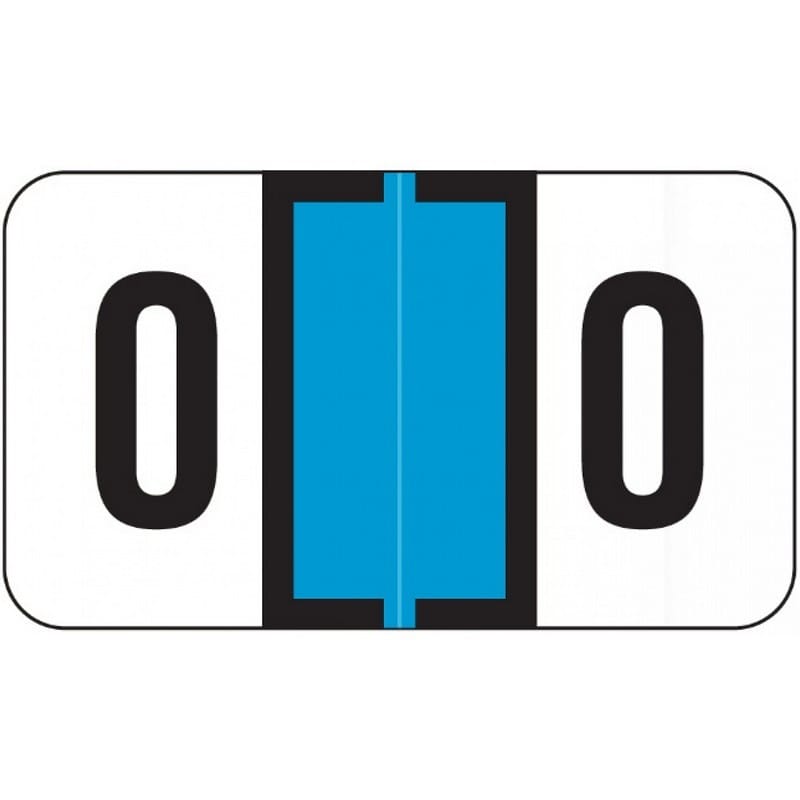 Jeter 0300 Compatible Numeric "0" Labels, Laminated Stock, 1-5/8" x 15/16" Individual Numbers - Roll of 500