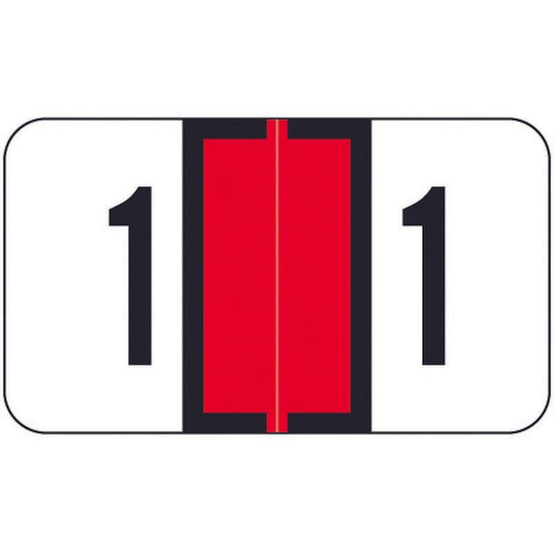 Jeter 0300 Compatible Numeric "1" Labels, Laminated Stock, 1-5/8" x 15/16" Individual Numbers - Roll of 500