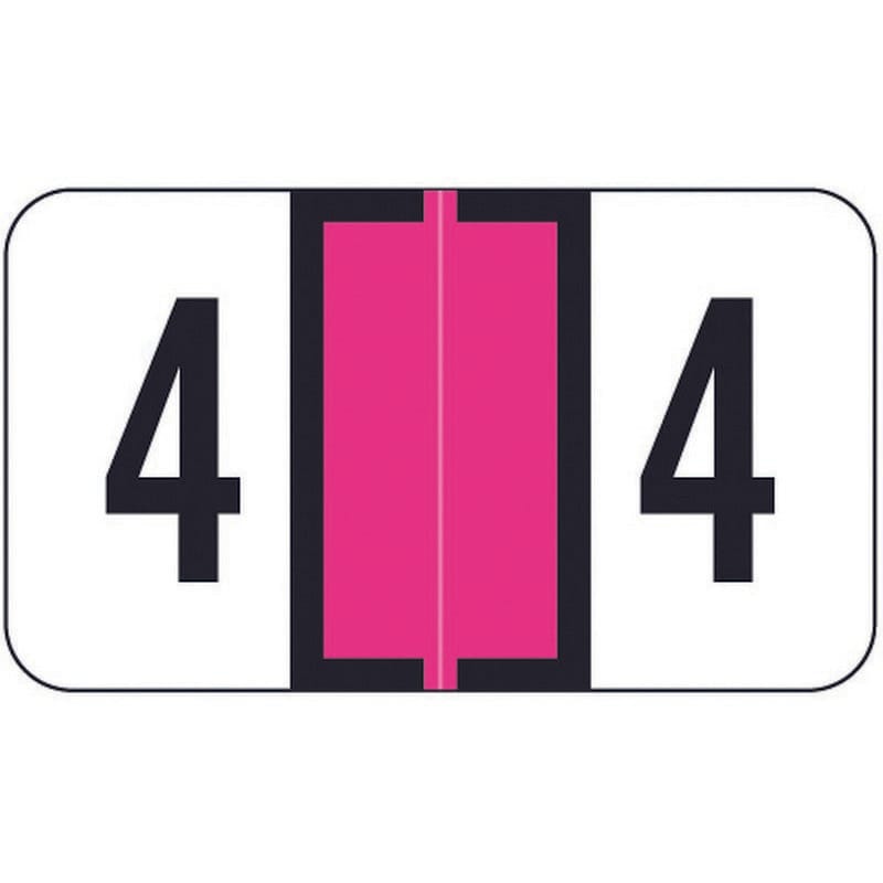 Jeter 0300 Compatible Numeric "4" Labels, Laminated Stock, 1-5/8" x 15/16" Individual Numbers - Roll of 500