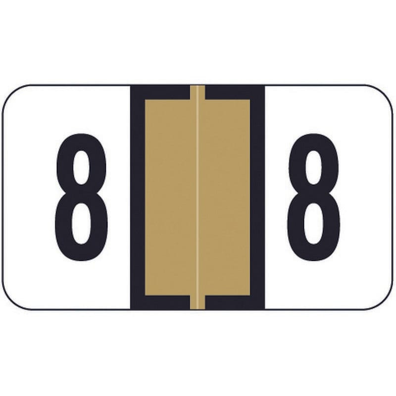 Jeter 0300 Compatible Numeric "8" Labels, Laminated Stock, 1-5/8" x 15/16" Individual Numbers - Roll of 500